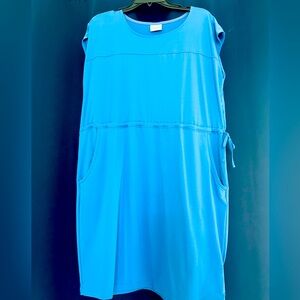 Columbia Blue Casual Dress with Pockets
